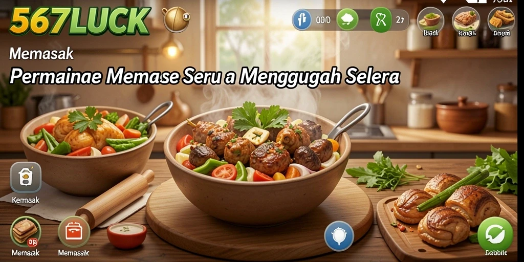 Tampilan antarmuka menarik dari game Memasak 567LUCK.