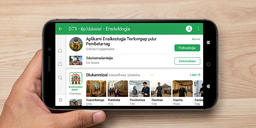 Antarmuka intuitif dan informatif dari aplikasi D73 untuk belajar.