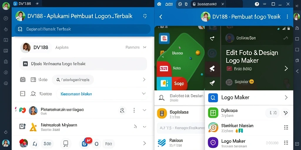Tampilan antarmuka aplikasi Logo Maker yang sederhana dan fungsional.