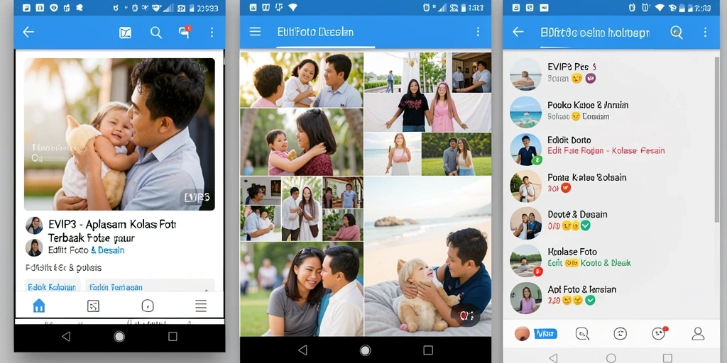 Antarmuka EVIP3 yang menarik untuk membuat kolase foto.
