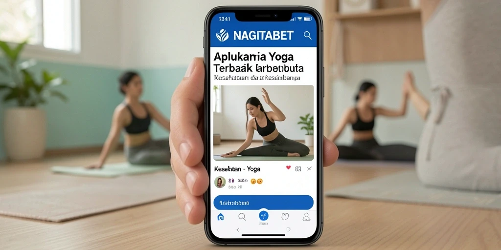Tampilan utama NAGITABET menunjukkan berbagai pilihan kelas yoga dan meditasi.